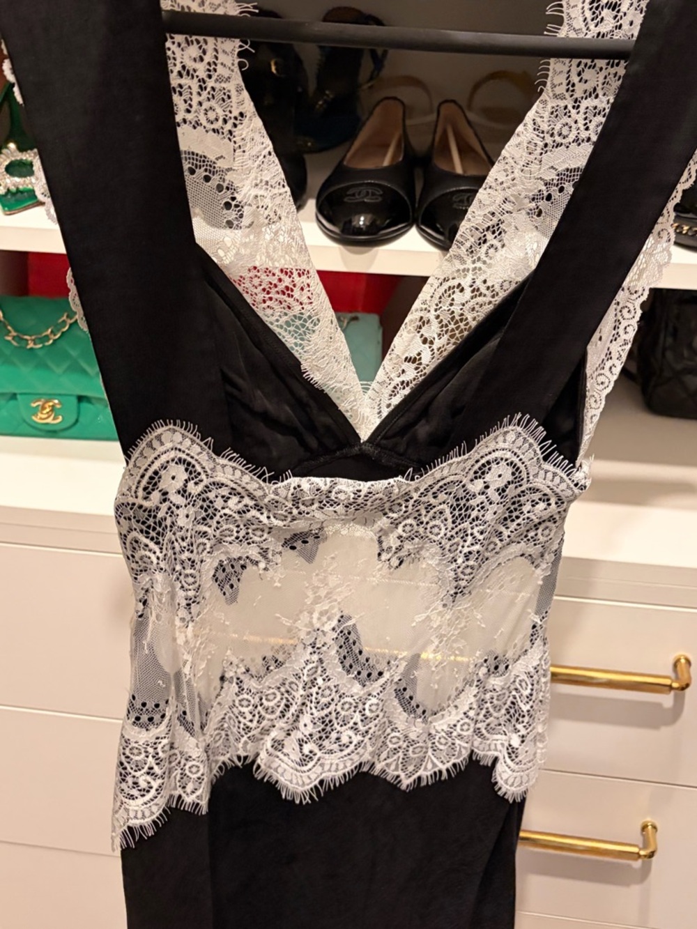 Third Form Scalloped Lace V-Neck Maxi Dress in Ivory - Picture 6 of 6